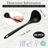 36 Pieces Large Heavy Duty Disposable Plastic Serving Spoons Utensils Set Mixing Big for Party Catering Buffet Restaurant Dinner Soup Cooking Weddings Dishwasher Safe, 9" x 2.8", Black