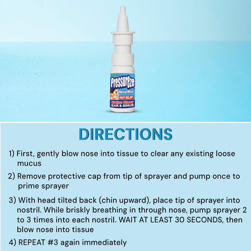 Nasal Spray - Natural, Preservative-Free, Sterile, Fast Relief for Sinus Congestion, 130 Sprays, 18 ml