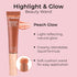 MCoBeauty Highlight & Glow Beauty Wand, Peach Glow, Luminous Highlight for Radiance Skin, Vegan, Cruelty Free Cosmetics