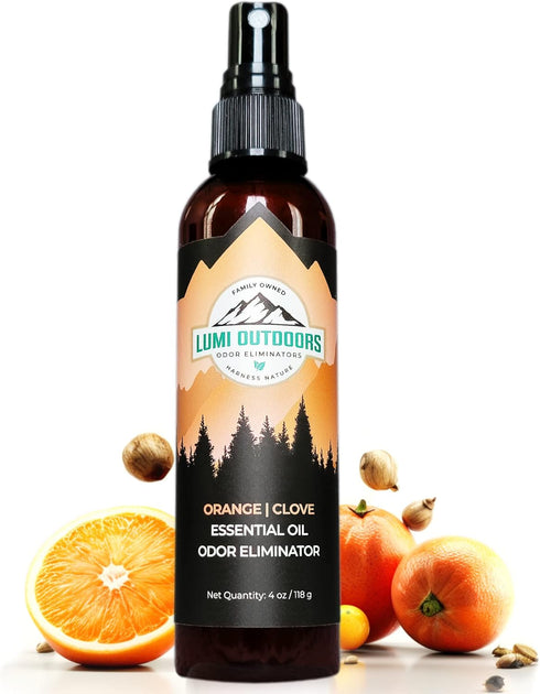 Lumi Outdoors Natural Air Freshener - Orange Clove | Essential Oil Odor Eliminating Room Spray