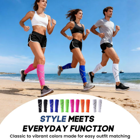 Lycheers Calf Compression Sleeve for Women & Men - Footless Compression Socks - Running, Cycling and Travel Essentials