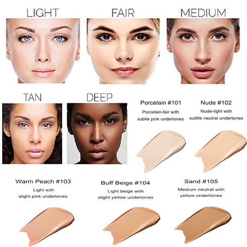 PHOERA Foundation Full Coverage Concealer, Matte Oil Control, Long Lasting Moisturizing Base Liquid Cover Cream