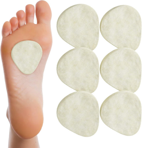 MARS WELLNESS Metatarsal Felt Foot Pad, 1/8" Thick - USA Made, 6 Pairs (12 Pieces)