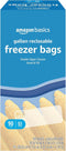 Amazon Basics Freezer Gallon Bags - Stand & Fill Base, 90 Count