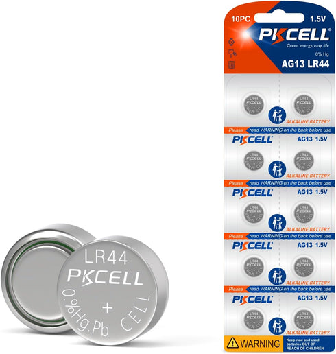 PKCELL LR44 Batteries 1.5 Volt Alkaline AG13 357 303 A76 SR44 Button Coin
