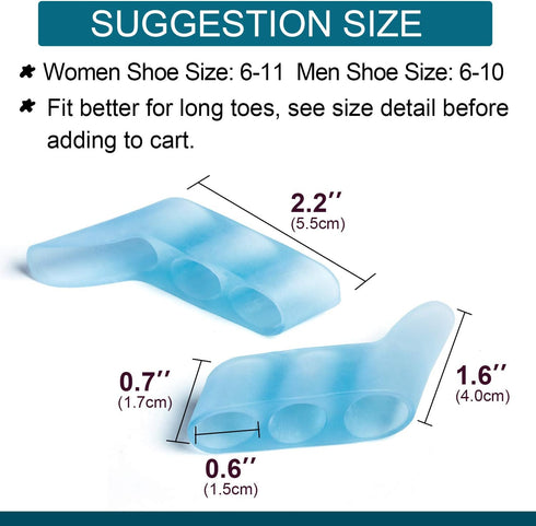 Povihome 10 Pack Pinky Toe Separator for Overlapping Toes, Spacers for Morton's Neuroma Pain Relief