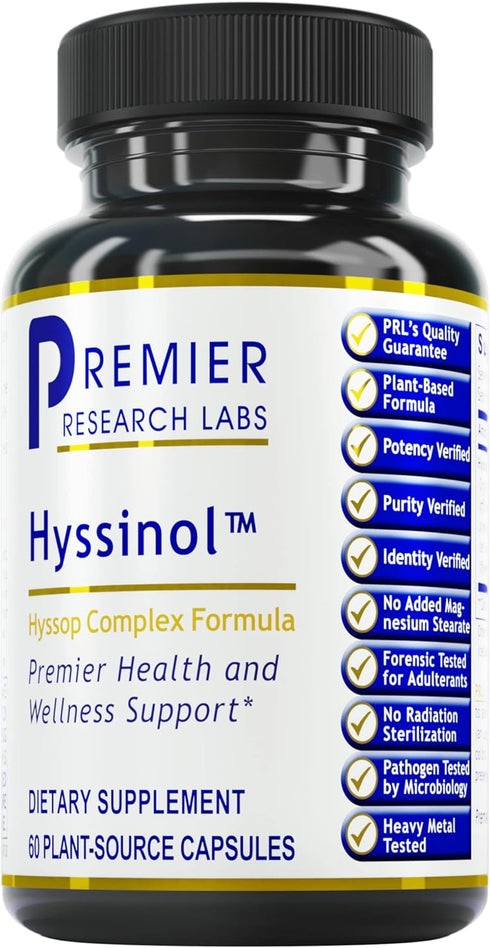 Hyssinol TM, 60 Caps - Vegan Hyssop Complex Formula for Premier Health and Wellness Support