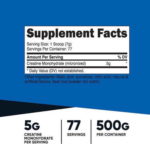Nutricost Creatine Monohydrate Powder (Watermelon, 500 Gram) - Micronized Creatine Supplement - Vegan, Non-GMO, Gluten Free