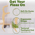 Unflavored Dental Floss Picks, Biodegradable Plastic Free Tooth Flosser for Adults & Kids, Natural Vegan