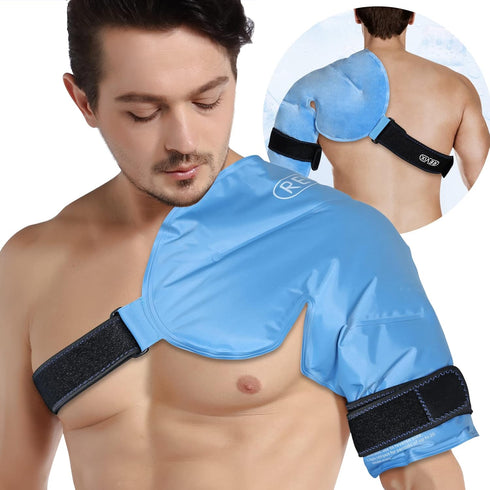REVIX XL Shoulder Ice Pack for Rotator Cuff, Reusable Gel Cold Wrap for Shoulder Injuries & Surgery