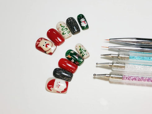 AIMEILI Nail Art Brushes Set, Dual-ended Nail Art Liner Brush Pen for Gel Polish Painting Tools