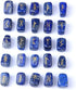 TGS Gems RN001 Lapis Lazuli Rune Stones Set, Engraved Pagan Lettering with Instruction Booklet