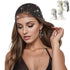 Rhinestone Head Scarf for Women Bling Hats Sparkle Hair Cap Hat Rave Turban Headband Crystal Mesh Snood Concert Headpiece Diamond Bandana (Silver)