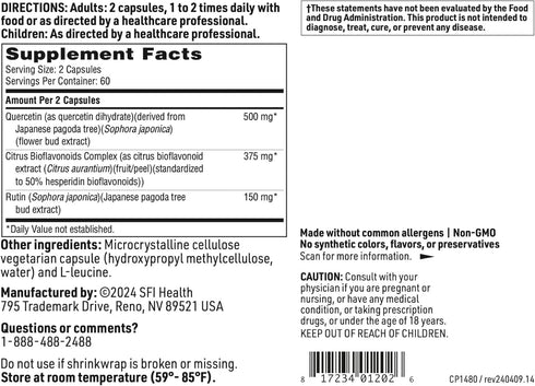 Klaire Labs Bioflavonoid Complex - Immune, Cardiovascular & Antioxidant Support Supplement with Citrus Bioflavonoids,