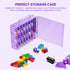 JIASHENG Nail Polish Organizer Case Holders - 48 Bottles Universal Storage Box with Adjustable Space Divider, Purple
