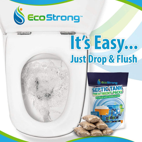Septic Tank Treatment Packets | Enzyme Rapid Action Breaks Down Grease, Paper, Organic Solids - Controls Drain & Septic Odors - Eco Safe Sewage Backup Prevention (Pack of 6)