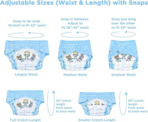 Littleforbig Washable Adjustable Reusable Waterproof Cloth Adult Diaper Wrap Cover One Size - Astro Babies