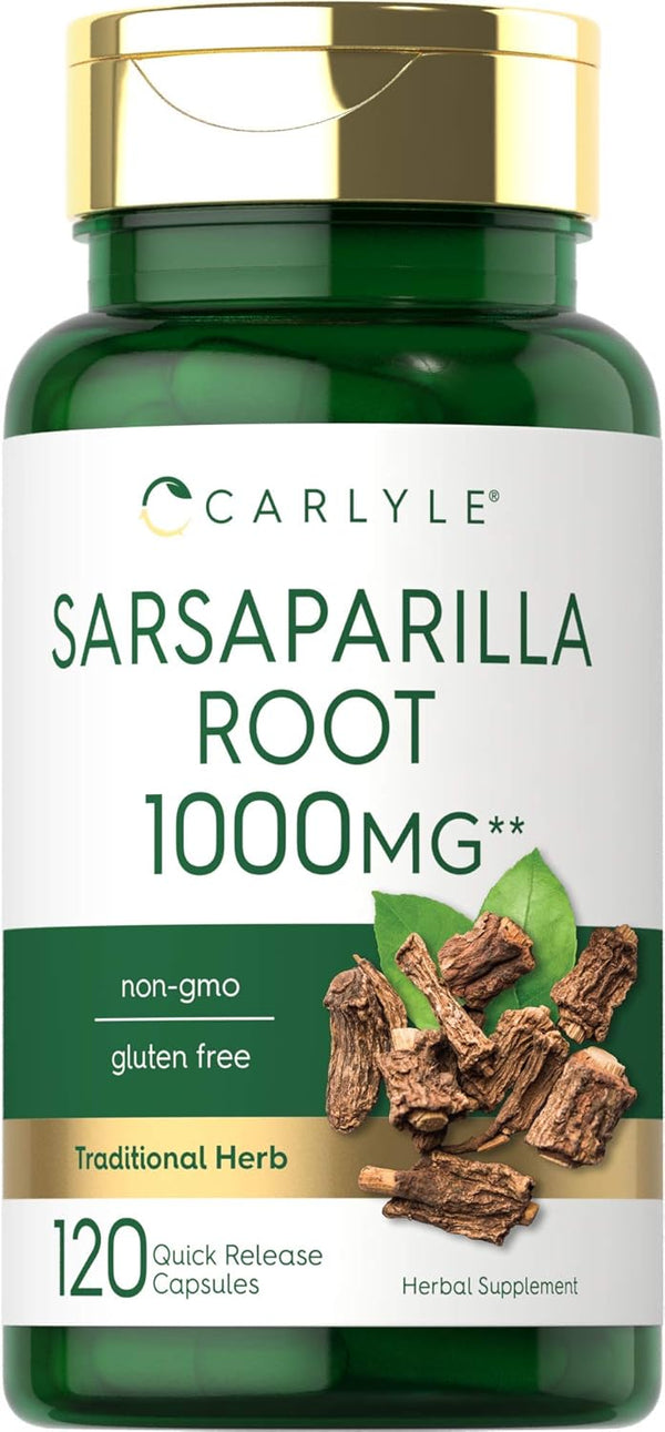 Carlyle Sarsaparilla Root Capsules, 120 Count, 1000mg, Non-GMO, Gluten-Free Supplement