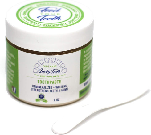Lucky Teeth Organic Toothpaste-All Natural, Remineralizes and Fortifies Teeth and Gums. (2 oz)