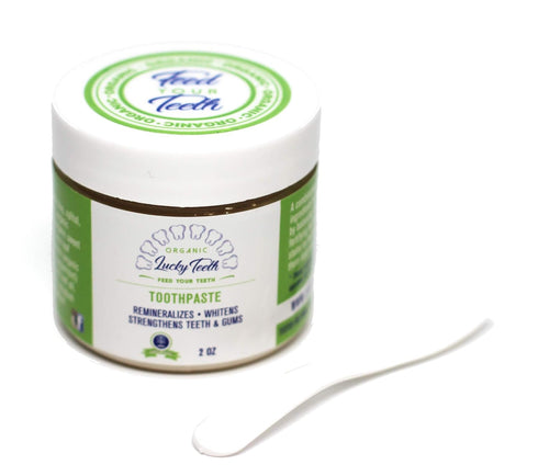 Lucky Teeth (2 (2 OZ Organic Toothpaste- Mixed -Charcoal + Regular (White) -All Natural, Remineralizes and Fortifies