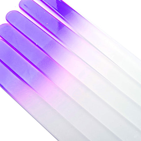 SIUSIO 30 Pack Professional Czech Crystal Glass Nail Files | Buffer Manicure Tools Kit Set Gradient Rainbow Color