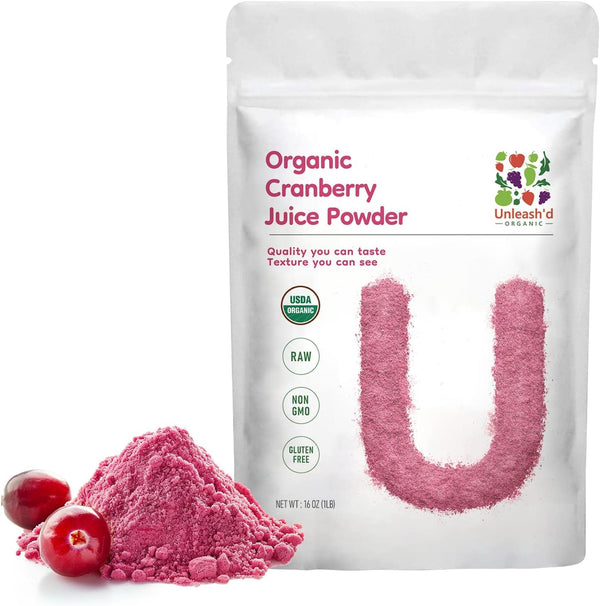 UNLEASH'D ORGANIC Unleashd Organic Organic Cranberry Juice Powder 16 oz 100% Pure Superfood, Rich