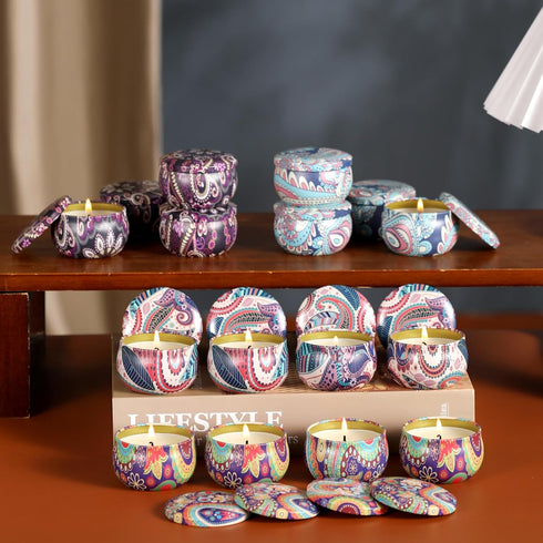 kedtui Set, 32 Pack Scented Candles Gift Aromatherapy Candle, Natural Soy Wax Travel Tin Candles for Home Scented
