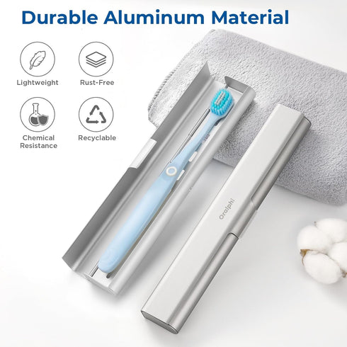 Trip-1Pack Aluminum Toothbrush Travel Case, Portable Travel Toothbrush Holder, Durable Manual Toothbrush Box Container
