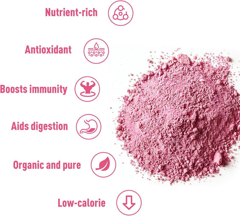 UNLEASH'D ORGANIC 16oz 100% Unleashd Organic Organic Raspberry Juice Powder Pure Superfood, Antioxidant-Rich