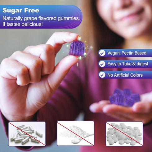 Potassium Magnesium Gummies - Potassium Supplement w/Ashwagandha 200mg, High Absorption Magnesium Glycinate, B6, B12,