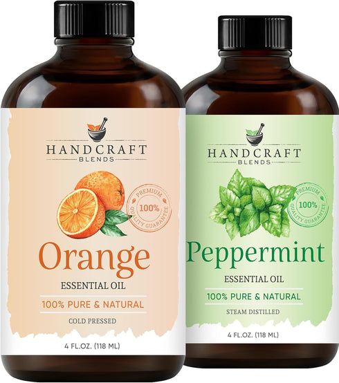 Handcraft Blends Sweet Citrus Mint Set: Peppermint and Orange Essential Oils (2