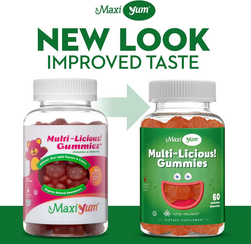 Maxi Health Multivitamin Gummies - 60 Vitamin Gummies for Adults & Kids, Cherry Flavored Gummy Multivitamins, Daily
