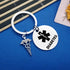 Dabihu Diabetes Keychain, Unisex-Adults Stainless Steel, Modern Style, Silver Medical Alert Tag