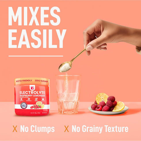 Keppi Keto Electrolytes Powder - Sugar Free Hydration Electrolytes - Made in USA - Raspberry Lemonade Flavor