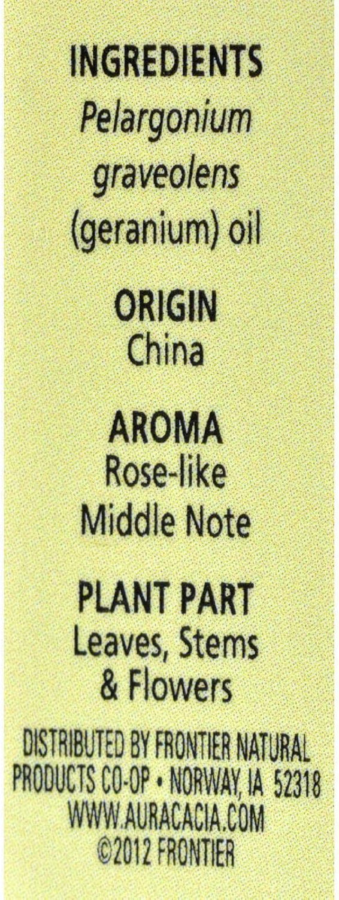 Aura Cacia 100% Pure Geranium Essential Oil, 15 ml, GC/MS Tested for Purity