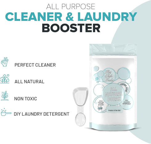 10 Pounds Natural Borax, All-Purpose Cleaner & Laundry Booster in Resealable Recyclable Bag