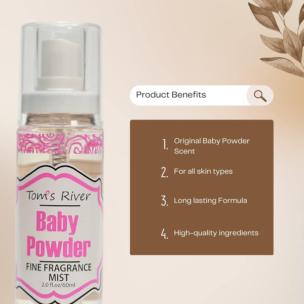 Infinix Baby Powder Scent Fragrance Mist for Women and Men, 2 oz, Clear