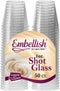 Embellish Crystal Clear Hard Plastic 1oz Clear Shot Glass, Pack of 50