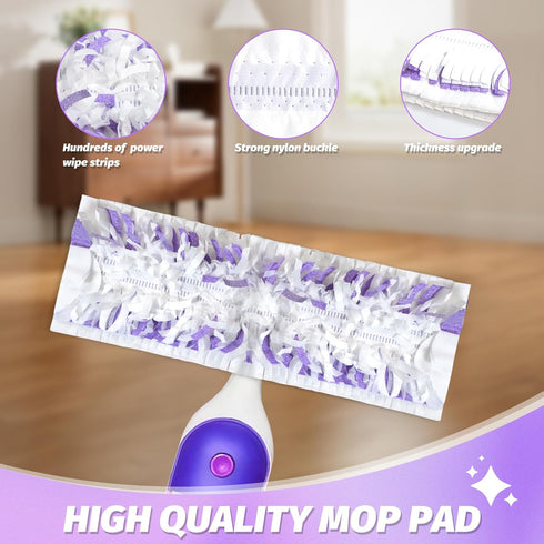 LYASILGC 10 Pack) Disposable Power Mop Pads Refills for Swiffer PowerMopMulti-Surface Mopping Pad Refills for Floor