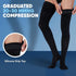 Thigh High Compression Socks for Men - 20-30 mmHg Full Length Over Knee Support Stockings, Black, 3X-Large