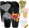 Ocmoiy Charcuterie Cups with Sticks and Bags, Black Disposable 14 oz Kraft