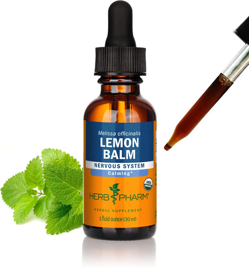 Herb Pharm Organic Lemon Balm Liquid Extract, 1 Ounce for Calming Nervous System Support