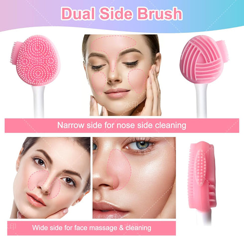 Silicone Face Scrubber, Exfoliating Lip Brush, Cleansing Brush for Makeup Removal, Blackhead Skin Care Tool