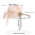 SWEETV 1920s Flapper Headband, Rhinestone Pearl Feather Hair Band, Great Gatsby Accessories for Women, Champagne