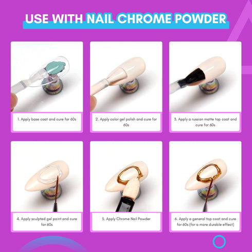 Makartt 3D Painting Gel, Clear Nail Gel for Nail Art, Chrome Nail Powder Micro 3D Sculpting Gel for DIY