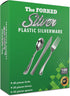 100 Pieces Silver Plastic Silverware Party Utensils Set - Heavy Duty Disposable and Durable Fancy Silverware Combo Set - 40 Forks, 30 Knives and 30 Pcs Spoons (Silver) by The FORKED