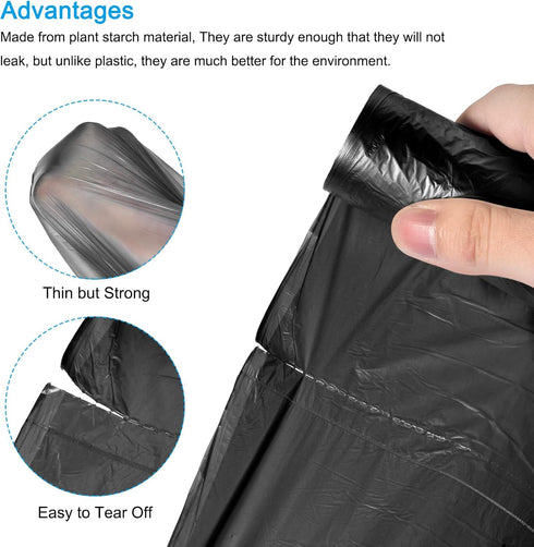 MECCANIXITY 4-6 Gallon Black Small Trash Bags, 40 Counts / 2 Rolls for Kitchen, Office, Bathroom, Bedroom