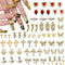 80+ Pcs Golden Nail Charms with Rhinestones, Nail Art Accessories for Women Manicure Craft Supplies