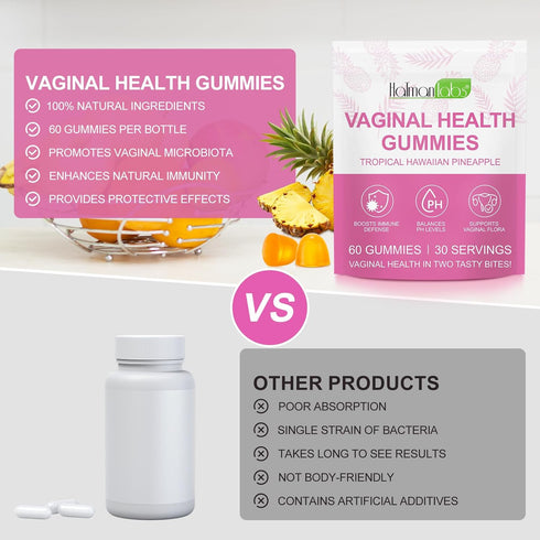 Gummies Gummies Immune, 60 Gummies Vaginal Probiotics for Women, PH Balance for Women, Hawaiian Pineapple for PH