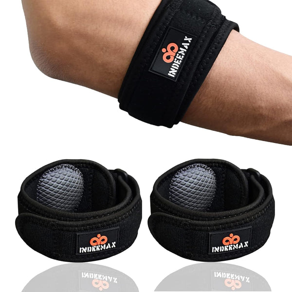 INDEEMAX Tennis Elbow Brace for Men & Women, 2-Pack Adjustable Forearm Band with Compression Pad for Pain Relief